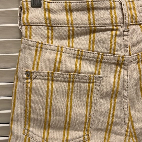 🎉HP🎉. 19. Anthropologie Pilcro High Rise Denim Shorts /Mustard & Cream Stripes - Picture 8 of 16